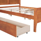 Letto a piattaforma matrimoniale in legno con 4 cassetti contenitore