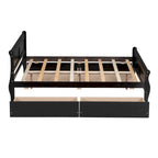Letto a piattaforma matrimoniale in legno con 4 cassetti contenitore
