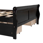 Letto a piattaforma matrimoniale in legno con 4 cassetti contenitore
