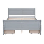 Letto a piattaforma matrimoniale in legno con 4 cassetti contenitore