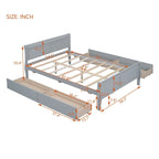 Letto a piattaforma matrimoniale in legno con 4 cassetti contenitore