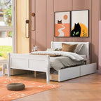 Letto a piattaforma matrimoniale in legno con 4 cassetti contenitore
