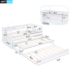 Divano letto Twin XL con 2 rotelle, mensole e ricarica USB