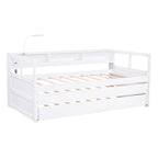Divano letto Twin XL con 2 rotelle, mensole e ricarica USB
