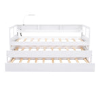 Divano letto Twin XL con 2 rotelle, mensole e ricarica USB