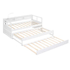 Divano letto Twin XL con 2 rotelle, mensole e ricarica USB