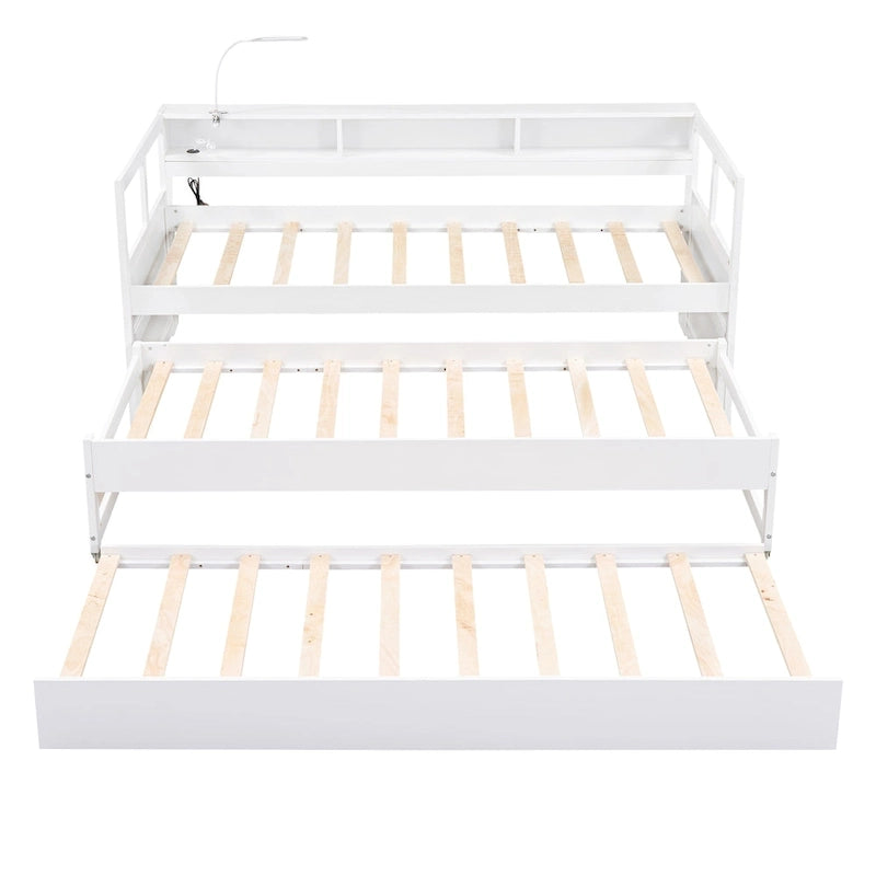 Divano letto Twin XL con 2 rotelle, mensole e ricarica USB