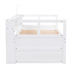 Divano letto Twin XL con 2 rotelle, mensole e ricarica USB