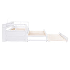 Divano letto Twin XL con 2 rotelle, mensole e ricarica USB