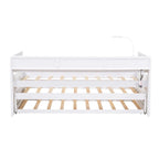 Divano letto Twin XL con 2 rotelle, mensole e ricarica USB