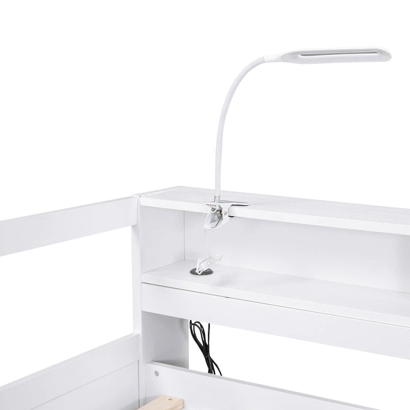 Divano letto Twin XL con 2 rotelle, mensole e ricarica USB