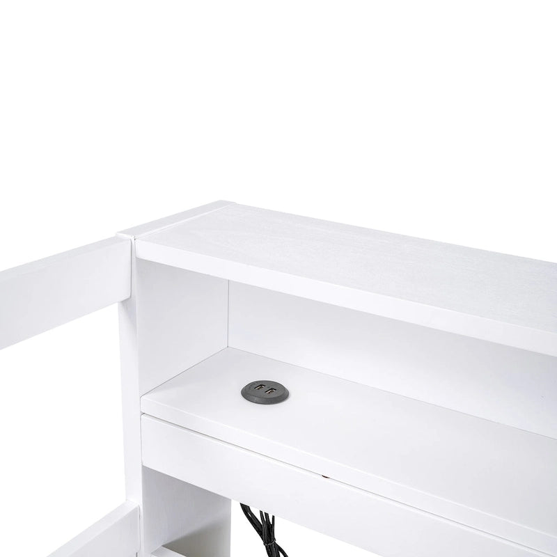 Divano letto Twin XL con 2 rotelle, mensole e ricarica USB