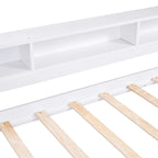 Divano letto Twin XL con 2 rotelle, mensole e ricarica USB