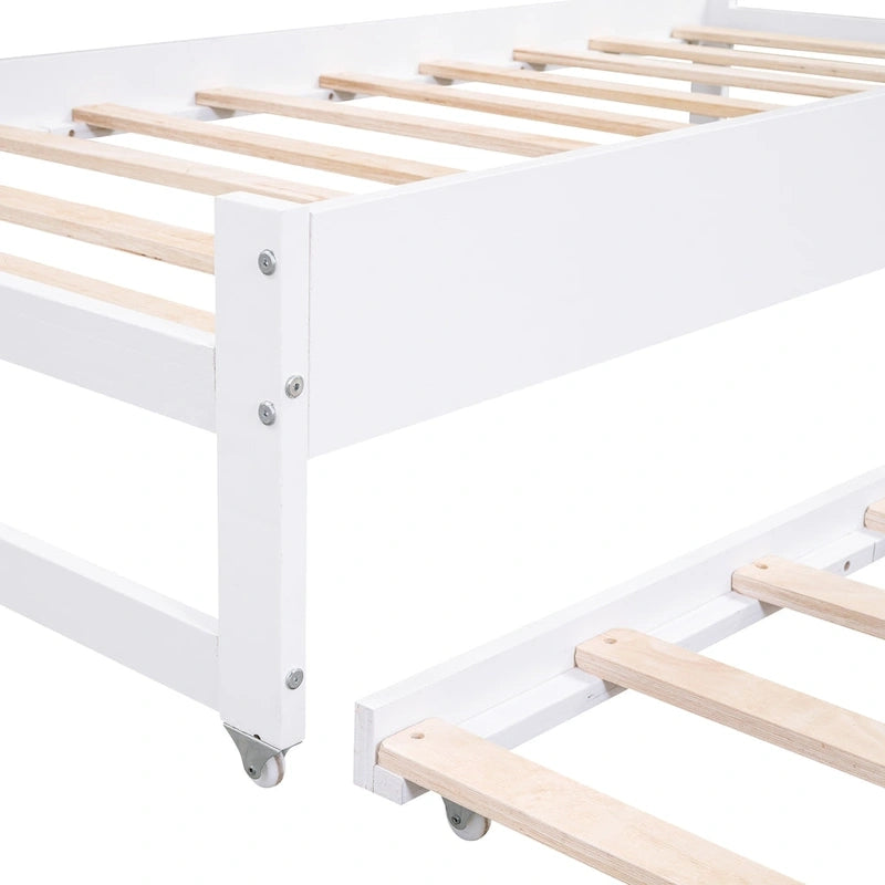 Divano letto Twin XL con 2 rotelle, mensole e ricarica USB