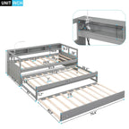 Divano letto Twin XL con 2 rotelle, mensole e ricarica USB