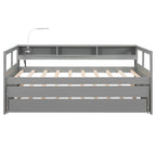 Divano letto Twin XL con 2 rotelle, mensole e ricarica USB