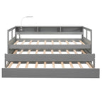 Divano letto Twin XL con 2 rotelle, mensole e ricarica USB