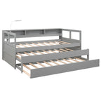 Divano letto Twin XL con 2 rotelle, mensole e ricarica USB