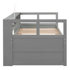 Divano letto Twin XL con 2 rotelle, mensole e ricarica USB