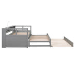 Divano letto Twin XL con 2 rotelle, mensole e ricarica USB
