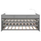 Divano letto Twin XL con 2 rotelle, mensole e ricarica USB