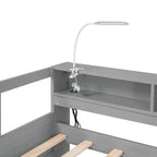 Divano letto Twin XL con 2 rotelle, mensole e ricarica USB