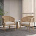Sedie in Legno e Rattan (Set di 2)