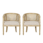 Sedie in Legno e Rattan (Set di 2)