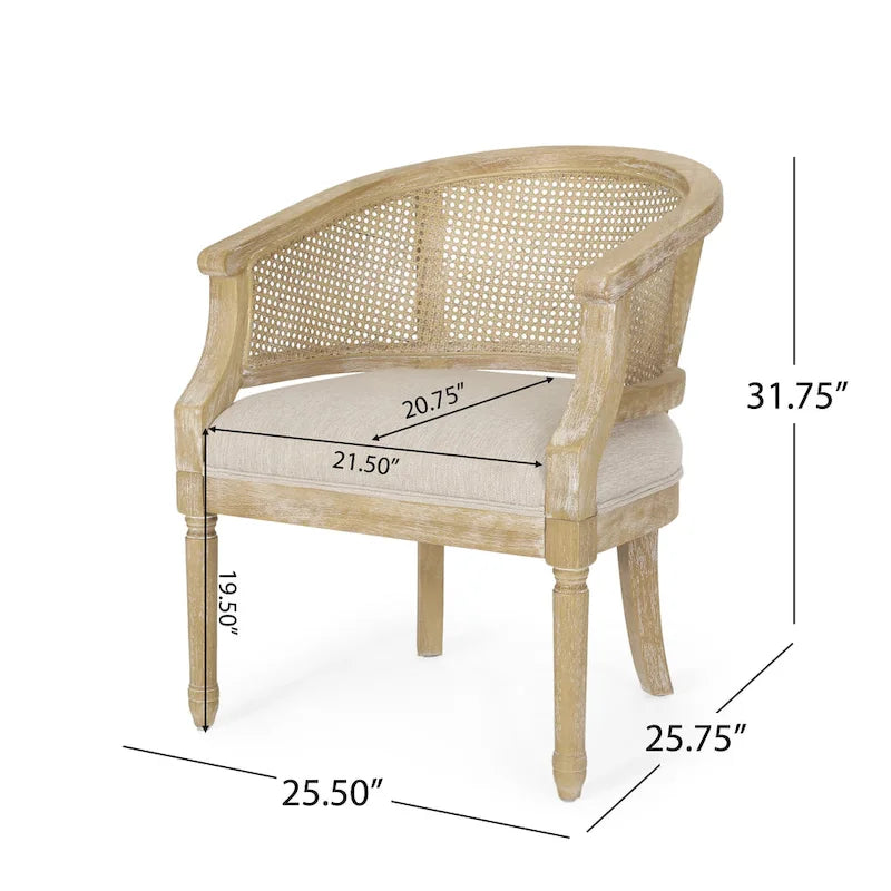 Sedie in Legno e Rattan (Set di 2)