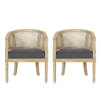 Sedie in Legno e Rattan (Set di 2)