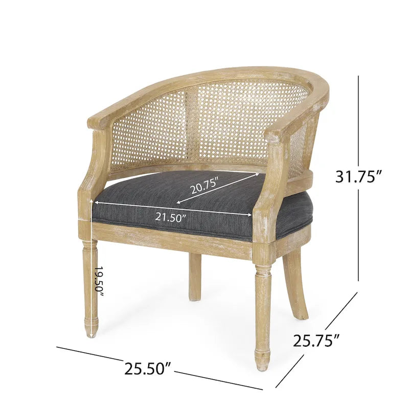 Sedie in Legno e Rattan (Set di 2)