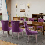Sedie da Pranzo Imbottite Set da 2 con Schienale Trapuntato e Rivetti Decorativi