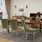 Sedie da Pranzo Imbottite Set da 2 con Schienale Trapuntato e Rivetti Decorativi