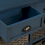 Mobile contenitore con 2 cassetti e 4 cestini in rattan