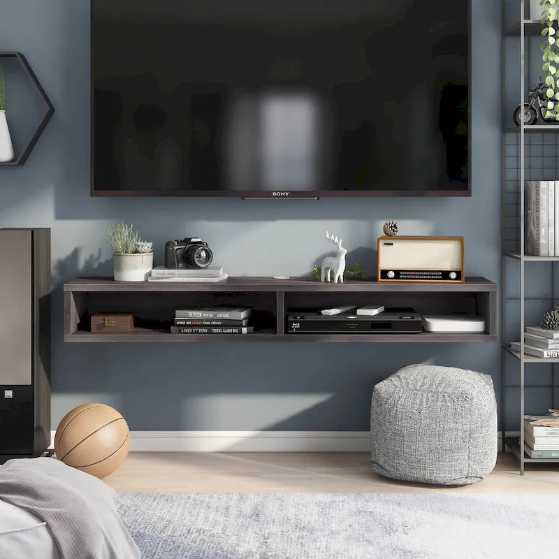 Console TV a mensola aperta da parete, 60", Grigio anticato