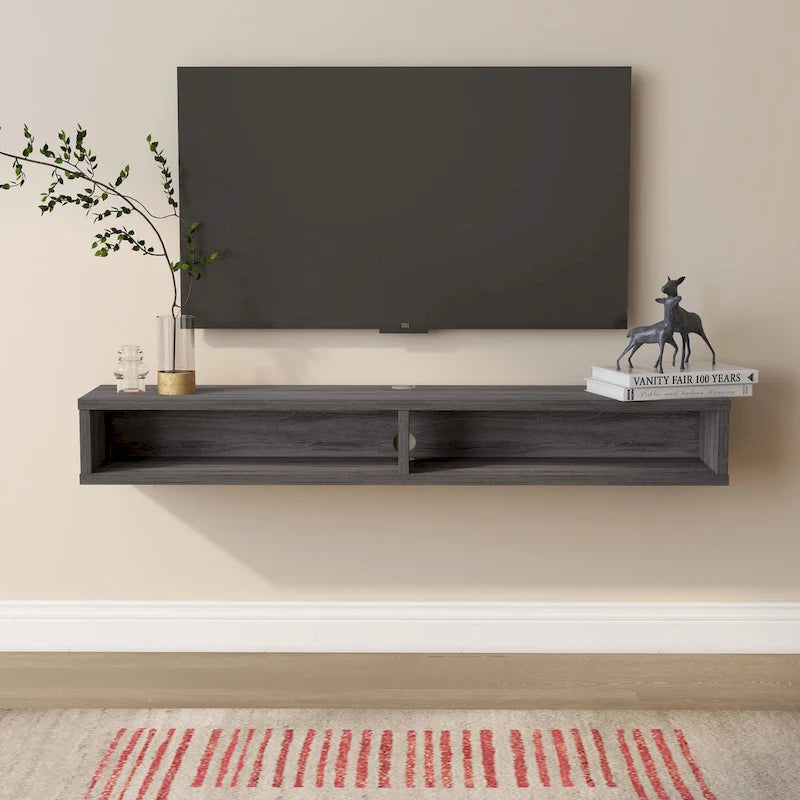 Console TV a mensola aperta da parete, 60", Grigio anticato