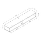 Console TV a mensola aperta da parete, 60", Grigio anticato