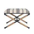 Sgabello decorativo con gambe in metallo a X