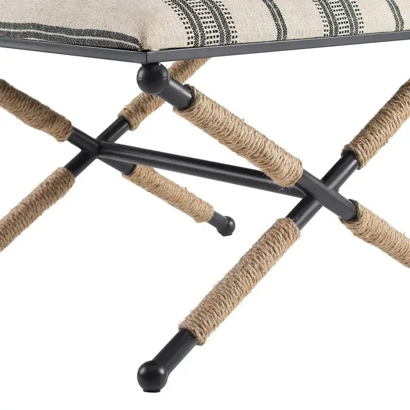 Sgabello decorativo con gambe in metallo a X