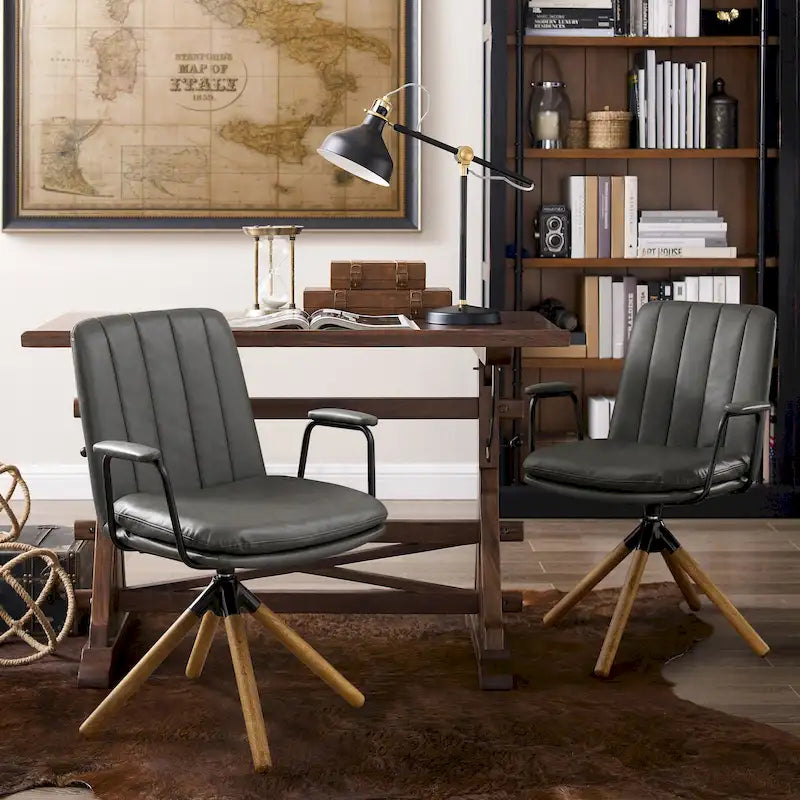Set di 2 sedie da ufficio girevoli Mid-Century