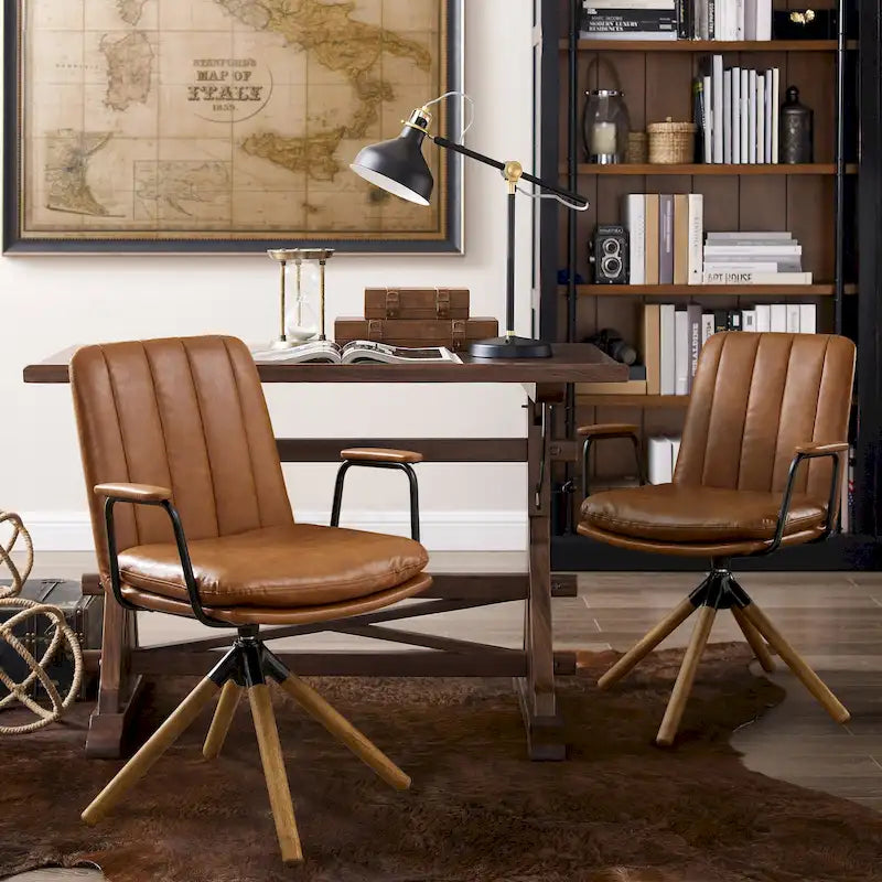 Set di 2 sedie da ufficio girevoli Mid-Century