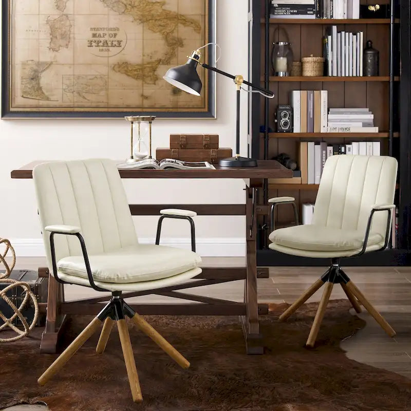 Set di 2 sedie da ufficio girevoli Mid-Century