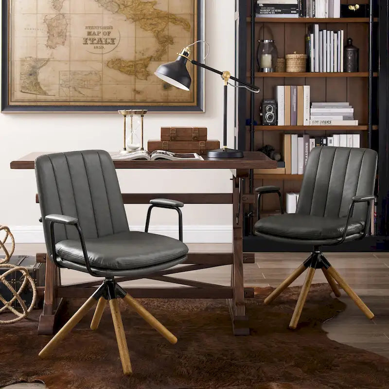 Set di 2 sedie da ufficio girevoli Mid-Century