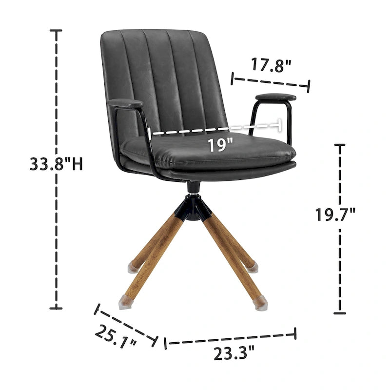 Set di 2 sedie da ufficio girevoli Mid-Century