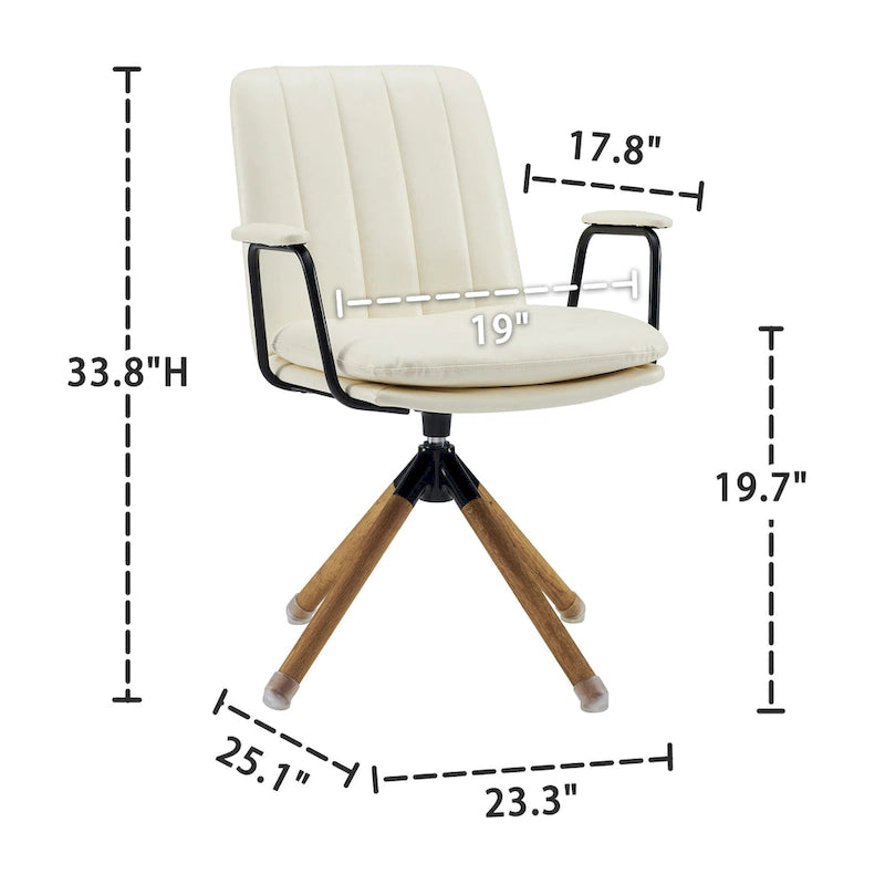 Set di 2 sedie da ufficio girevoli Mid-Century