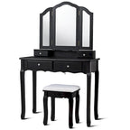 Set da Toeletta con Specchio a Tre Ante e 4 Cassetti Contenitori