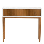 Consolle Bicolore con Cassetto Stile Mid-Century Modern