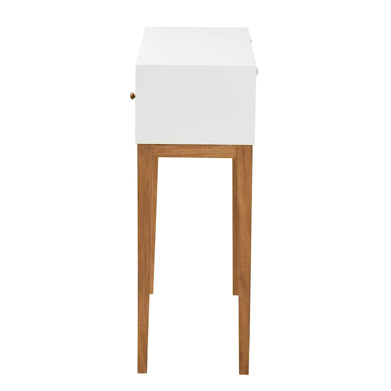 Consolle Bicolore con Cassetto Stile Mid-Century Modern