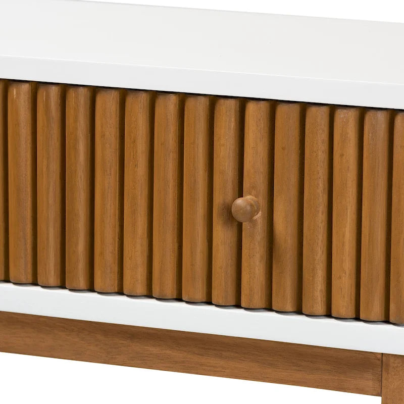 Consolle Bicolore con Cassetto Stile Mid-Century Modern