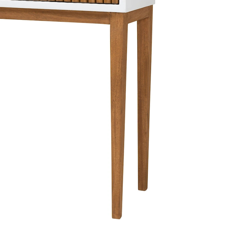 Consolle Bicolore con Cassetto Stile Mid-Century Modern
